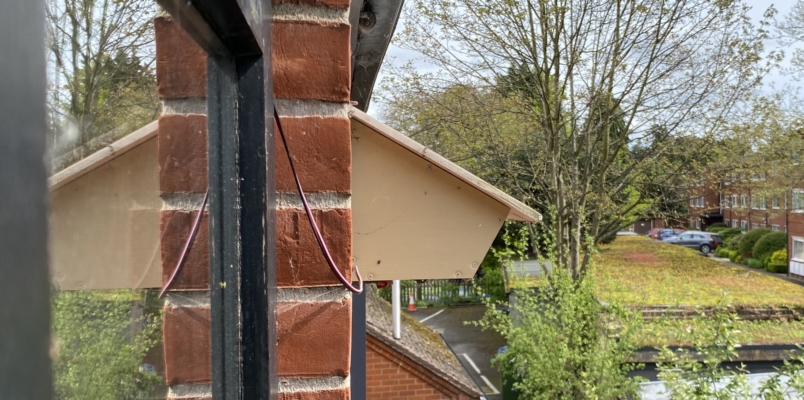 Swift box at St John's Church, Hills Road, Cambridge